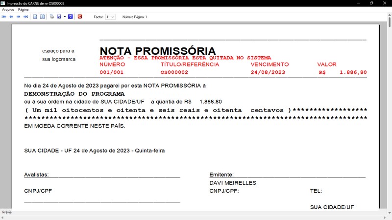 Imagens do Programa Vidra�aria e Esquadria v7.7 Plus