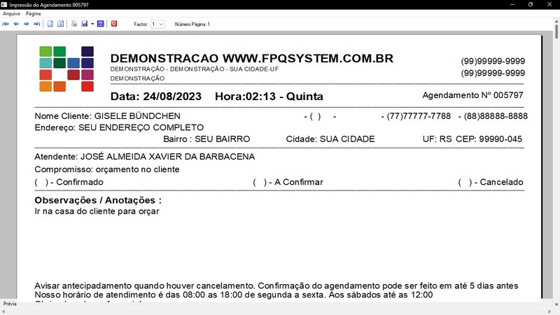 Imagens do Programa Vidra�aria e Esquadria v7.7 Plus