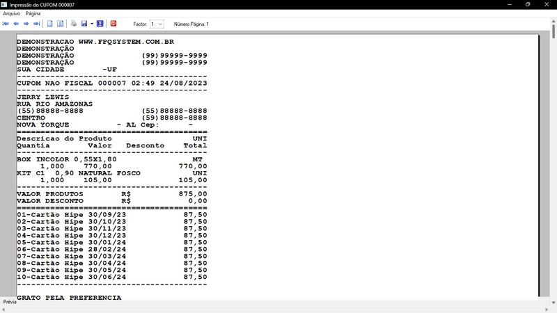Imagens do Programa Vidra�aria e Esquadria v7.7 Plus