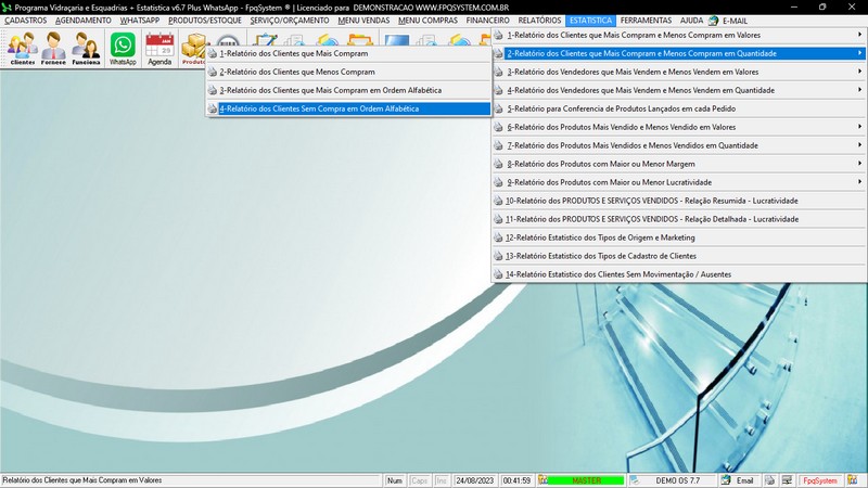 Imagens do Programa Vidra�aria e Esquadria v7.7 Plus