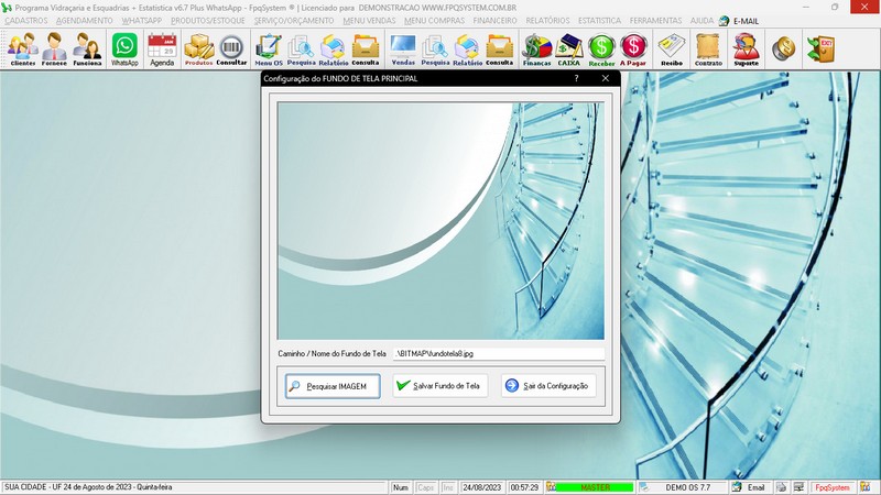 Imagens do Programa Vidra�aria e Esquadria v7.7 Plus