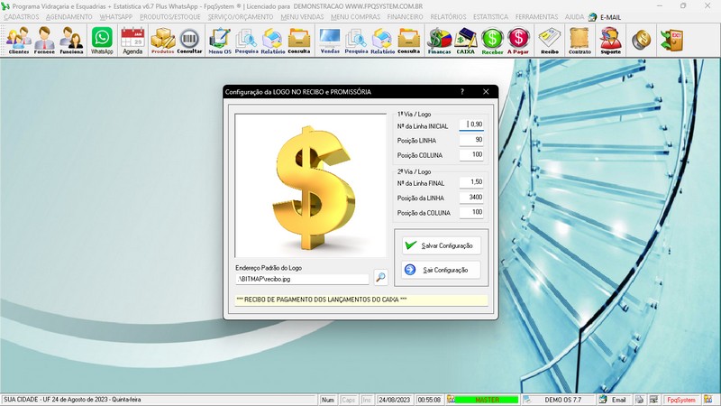 Imagens do Programa Vidra�aria e Esquadria v7.7 Plus