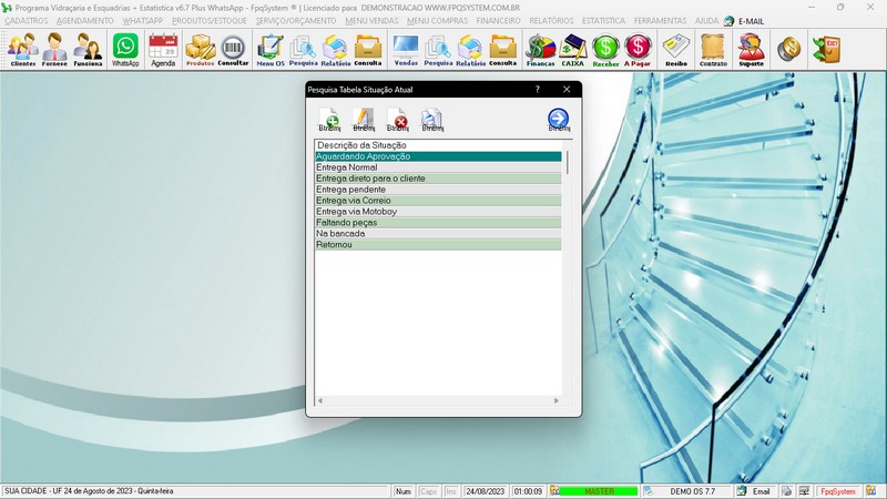 Imagens do Programa Vidra�aria e Esquadria v7.7 Plus