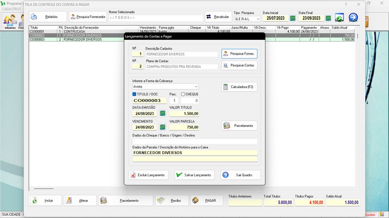 Imagens do Programa Vidra�aria e Esquadria v7.7 Plus