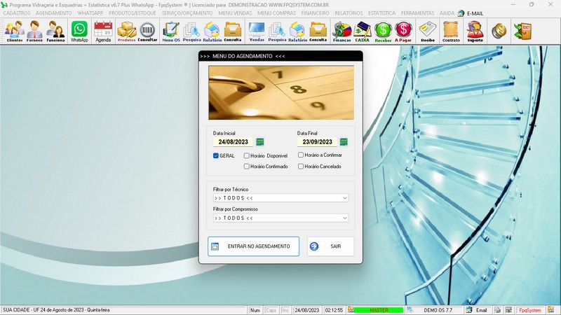 Imagens do Programa Vidra�aria e Esquadria v7.7 Plus