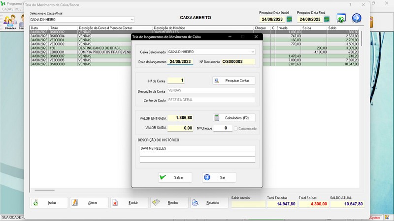 Imagens do Programa Vidra�aria e Esquadria v7.7 Plus