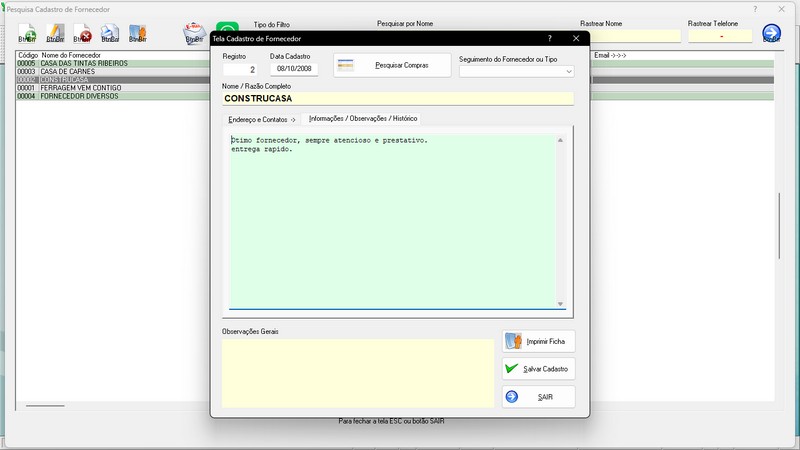 Imagens do Programa Vidra�aria e Esquadria v7.7 Plus