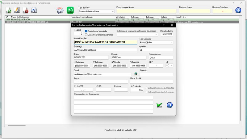 Imagens do Programa Vidra�aria e Esquadria v7.7 Plus