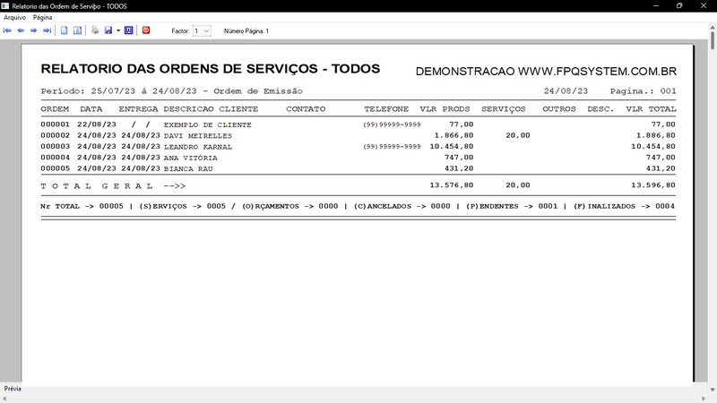 Imagens do Programa Vidra�aria e Esquadria v7.7 Plus