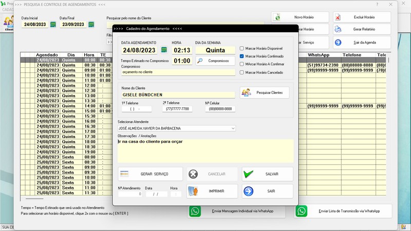 Imagens do Programa Vidra�aria e Esquadria v7.7 Plus