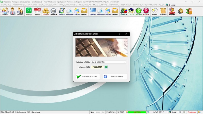 Imagens do Programa Vidra�aria e Esquadria v7.7 Plus