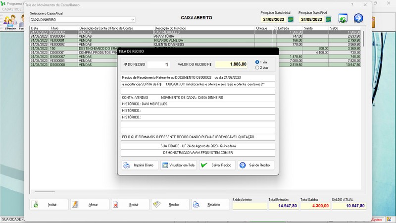 Imagens do Programa Vidra�aria e Esquadria v7.7 Plus