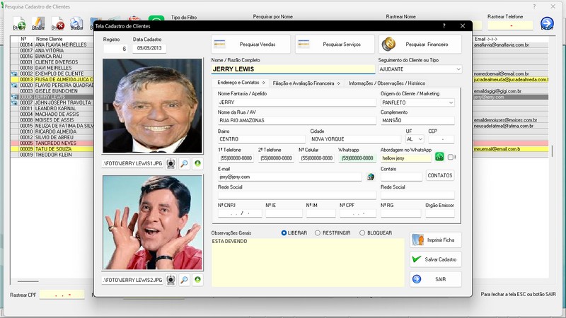 Imagens do Programa Vidra�aria e Esquadria v7.7 Plus