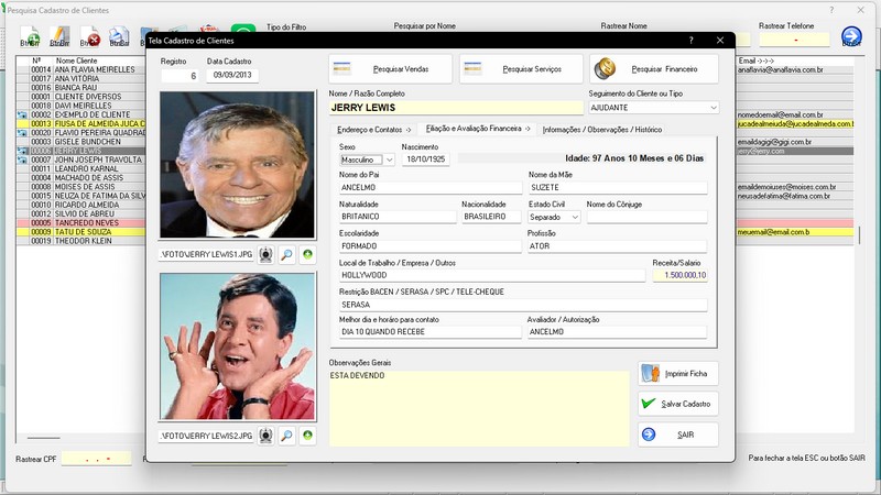 Imagens do Programa Vidra�aria e Esquadria v7.7 Plus