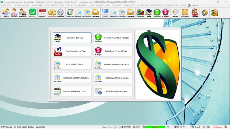 Imagens do Programa Vidra�aria e Esquadria v7.7 Plus