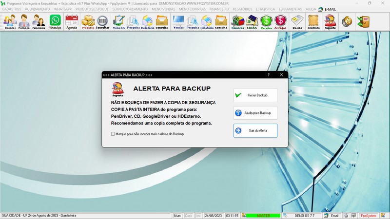 Imagens do Programa Vidra�aria e Esquadria v7.7 Plus