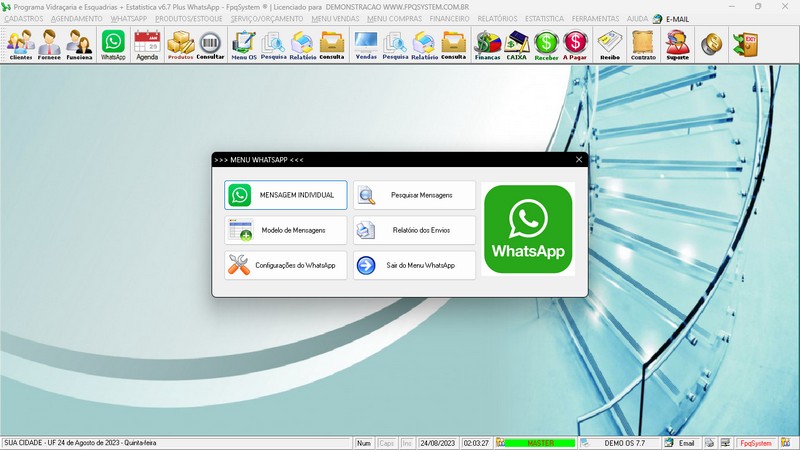 Imagens do Programa Vidra�aria e Esquadria v7.7 Plus