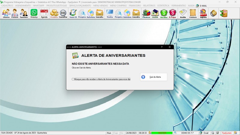 Imagens do Programa Vidra�aria e Esquadria v7.7 Plus