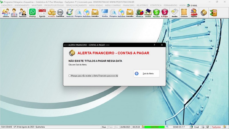 Imagens do Programa Vidra�aria e Esquadria v7.7 Plus