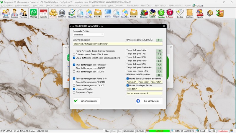 Imagens do Programa Marmoraria v7.8 Plus