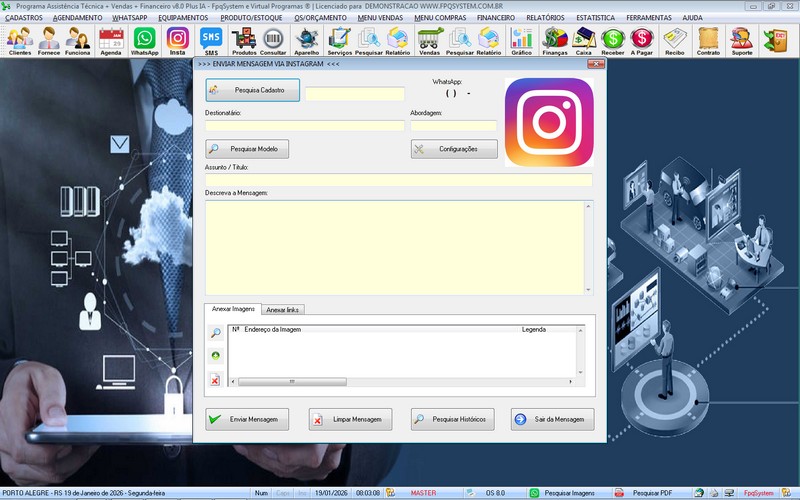 Gr�fico sobre servi�os realizados