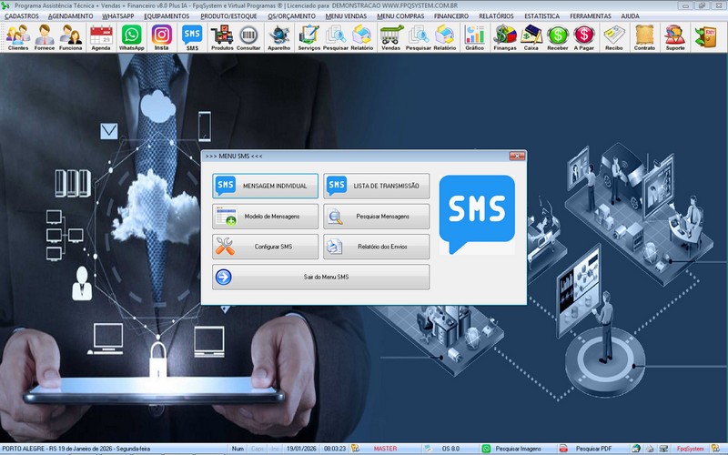 Gr�fico sobre servi�os realizados