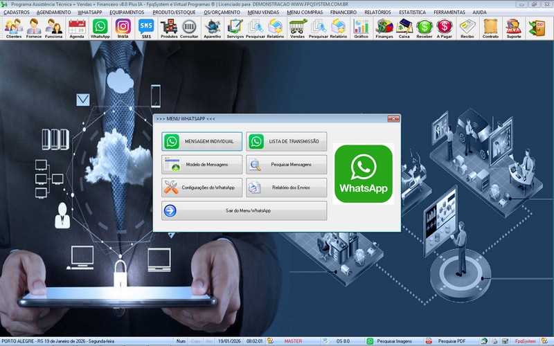 Gr�fico sobre servi�os realizados