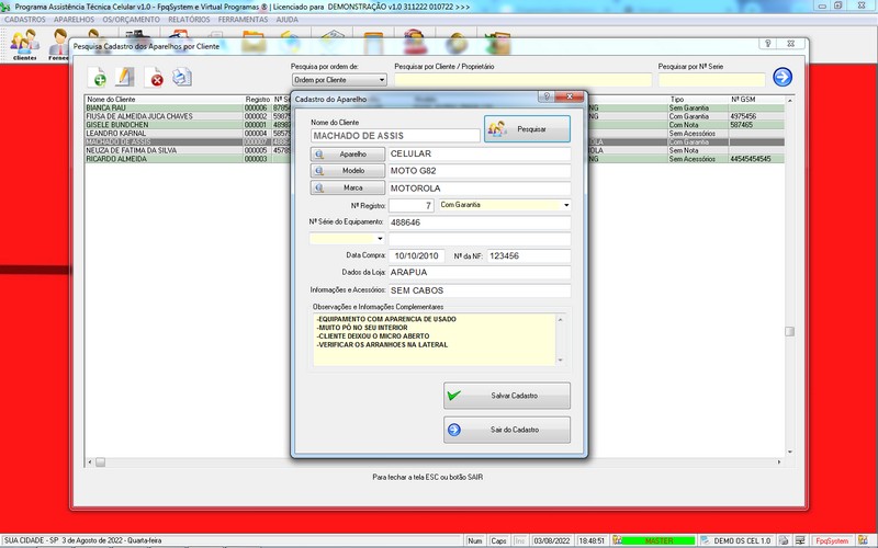 Programa OS Assist�ncia T�cnica para Celular 1.0 Plus