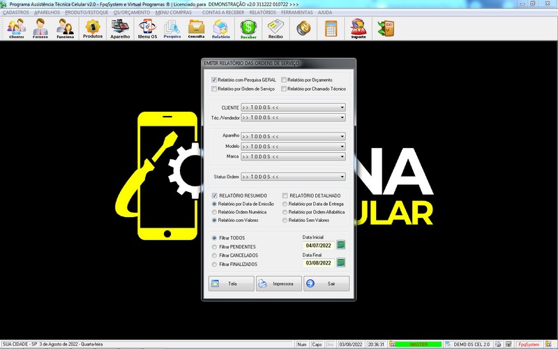 Programa OS Assist�ncia T�cnica para Celular 2.0 Plus