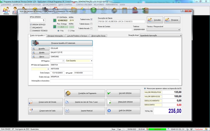 Programa OS Assist�ncia T�cnica para Celular 2.0 Plus