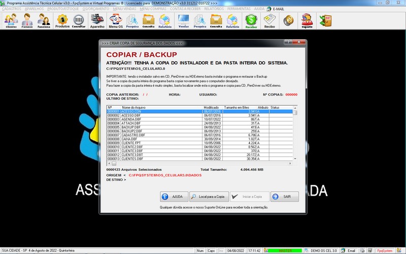 Programa OS Assist�ncia T�cnica para Celular 3.0 Plus