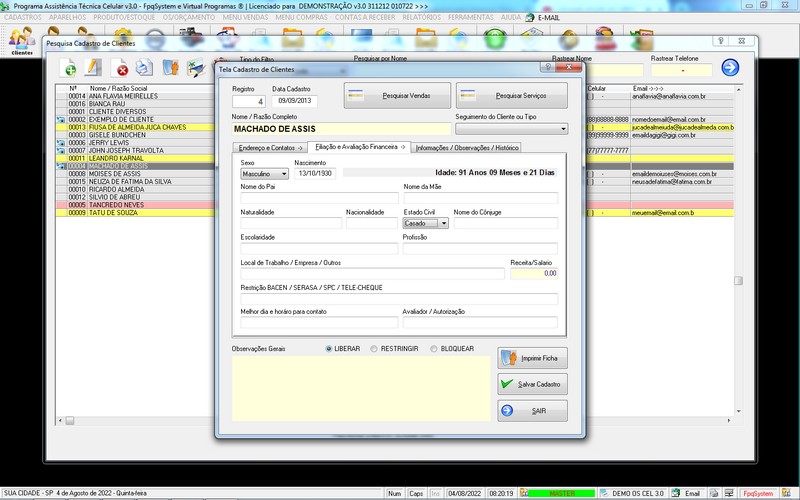 Programa OS Assist�ncia T�cnica para Celular 3.0 Plus