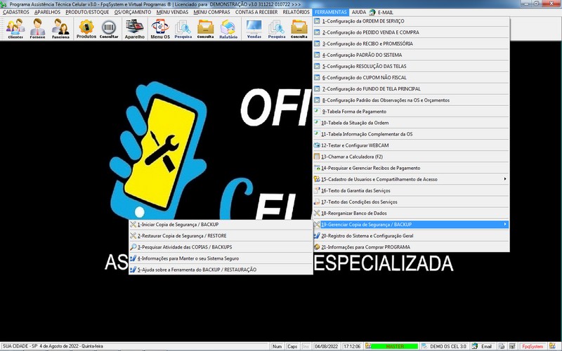Programa OS Assist�ncia T�cnica para Celular 3.0 Plus