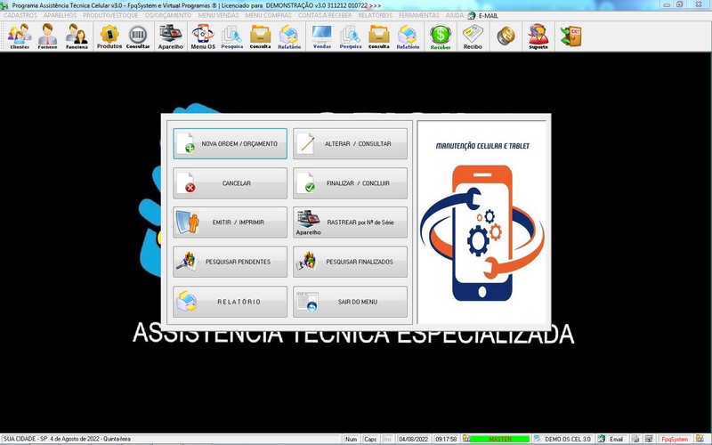 Programa OS Assist�ncia T�cnica para Celular 3.0 Plus