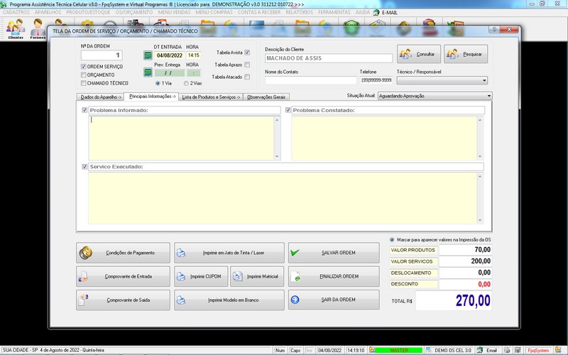 Programa OS Assist�ncia T�cnica para Celular 3.0 Plus