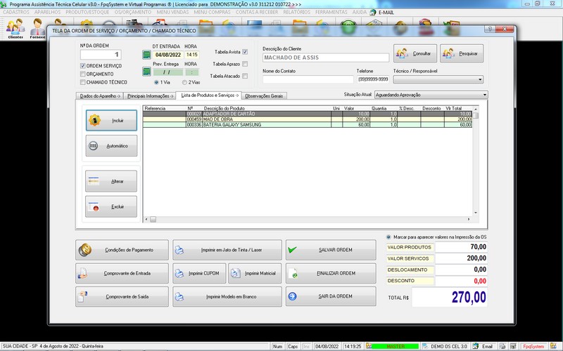 Programa OS Assist�ncia T�cnica para Celular 3.0 Plus