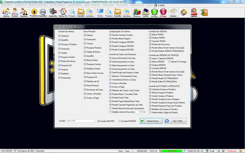 Programa OS Assist�ncia T�cnica para Celular 4.0 Plus