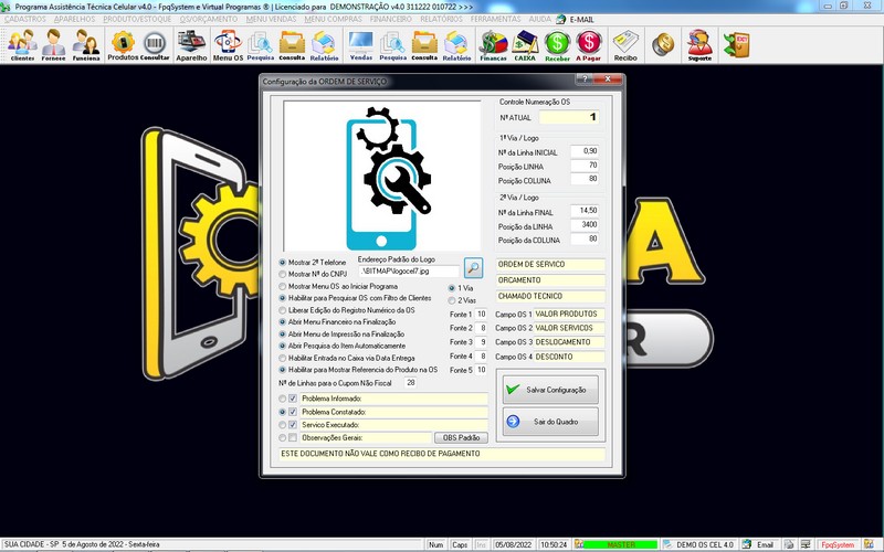 Programa OS Assist�ncia T�cnica para Celular 4.0 Plus
