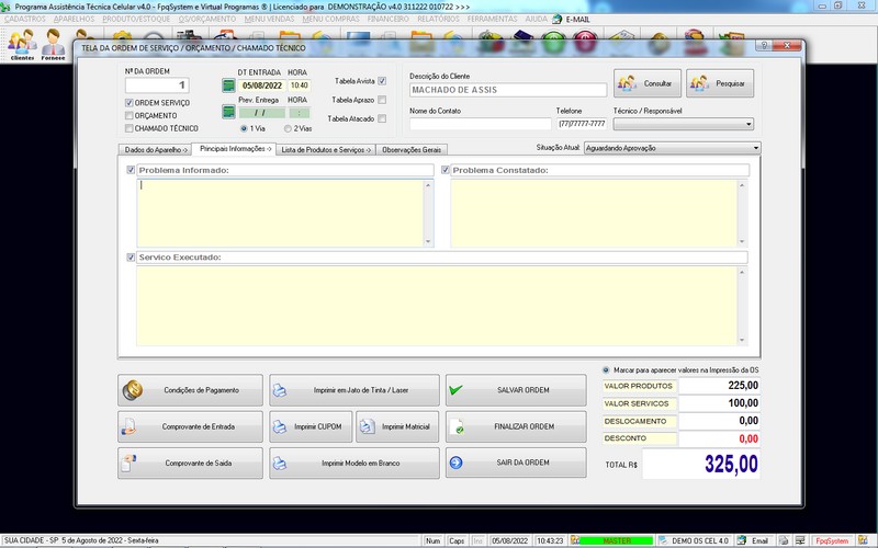 Programa OS Assist�ncia T�cnica para Celular 4.0 Plus