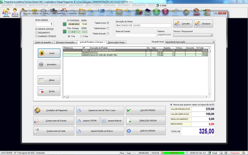 Programa OS Assist�ncia T�cnica para Celular 4.0 Plus