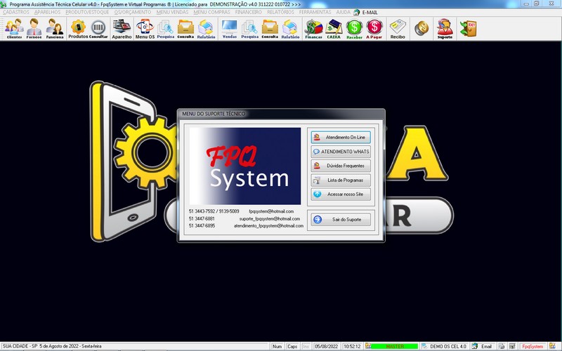 Programa OS Assist�ncia T�cnica para Celular 4.0 Plus