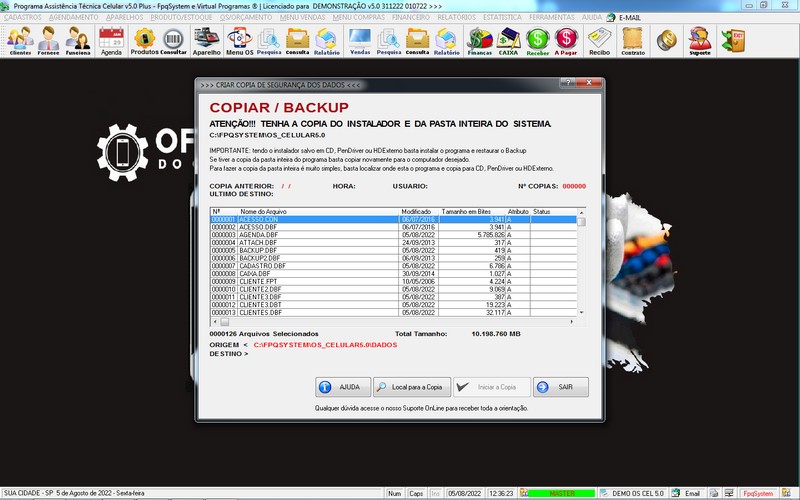 Programa OS Assist�ncia T�cnica para Celular 5.0 Plus