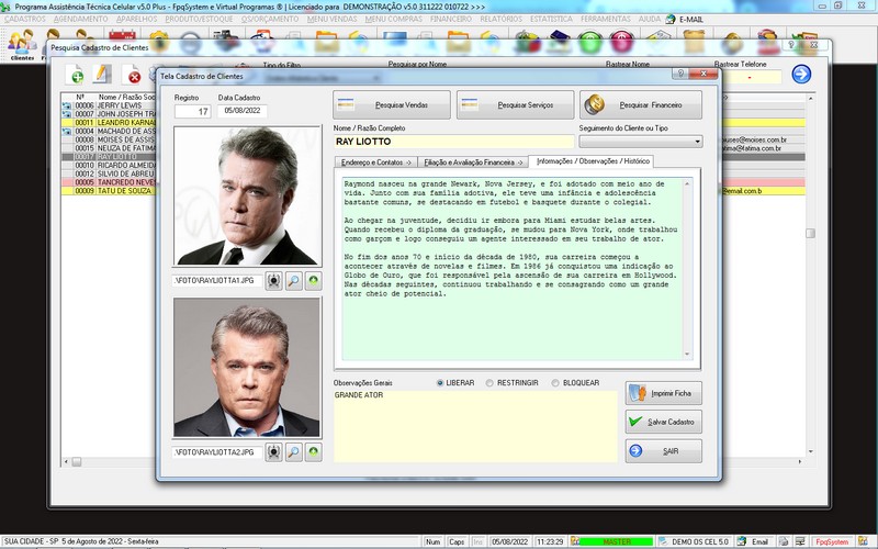 Programa OS Assist�ncia T�cnica para Celular 5.0 Plus