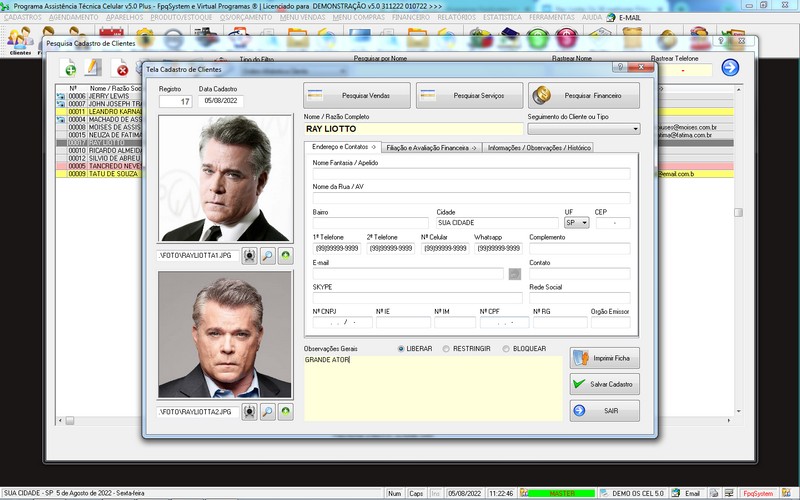 Programa OS Assist�ncia T�cnica para Celular 5.0 Plus
