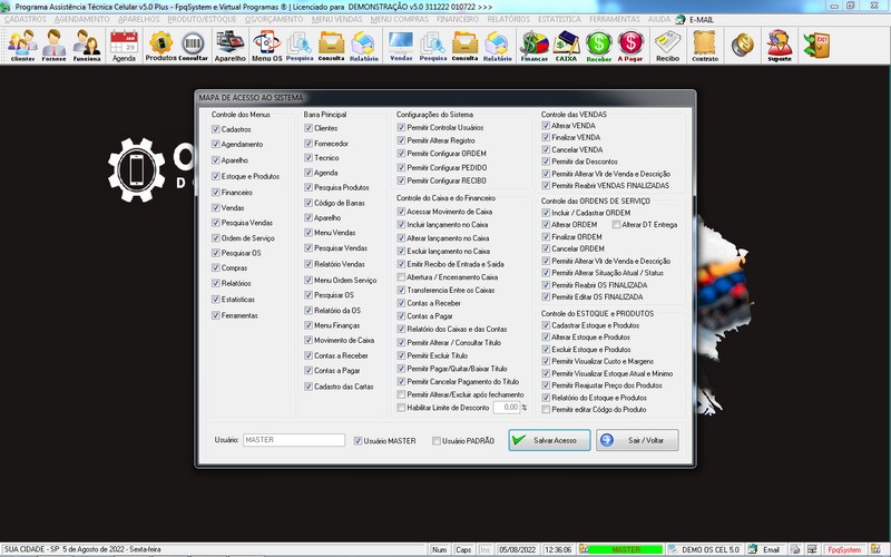 Programa OS Assist�ncia T�cnica para Celular 5.0 Plus