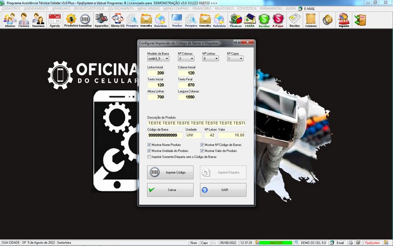 Programa OS Assist�ncia T�cnica para Celular 5.0 Plus