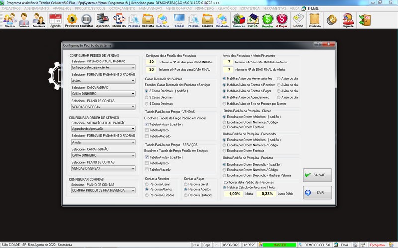 Programa OS Assist�ncia T�cnica para Celular 5.0 Plus