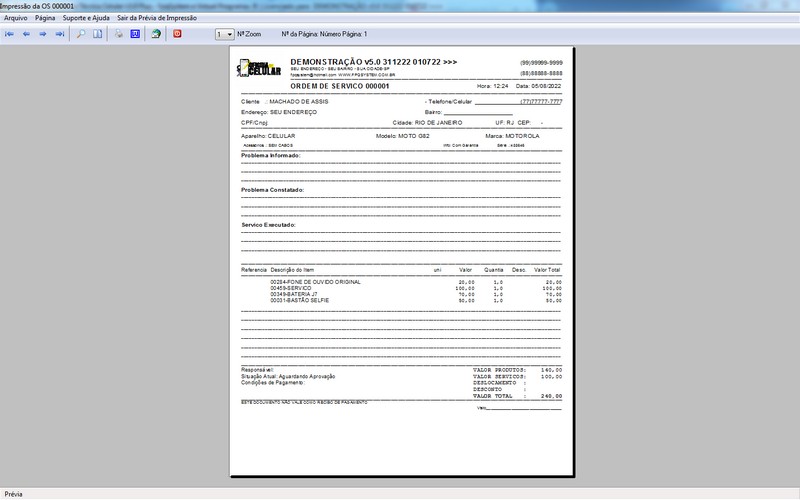 Programa OS Assist�ncia T�cnica para Celular 5.0 Plus