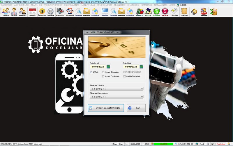 Programa OS Assist�ncia T�cnica para Celular 5.0 Plus
