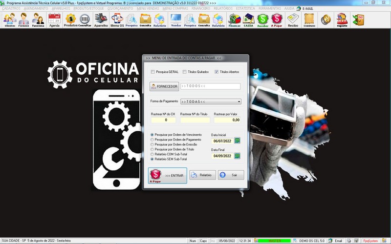 Programa OS Assist�ncia T�cnica para Celular 5.0 Plus